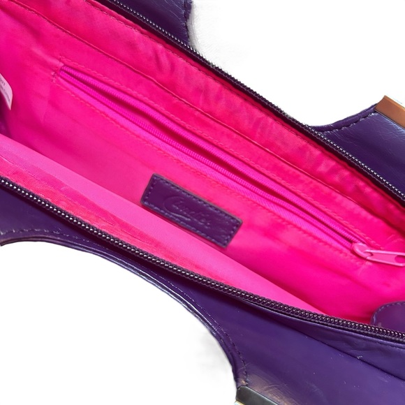 Vintage Candies Purple Faux Leather Oblong Clutch Pink Lined 2000s Bratz Barbie - Picture 8 of 10